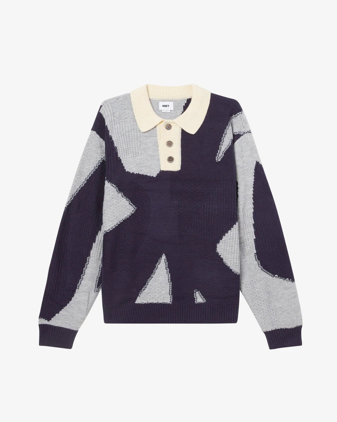 OBEY LUCA POLO SWEATER - Heather Grey Multi