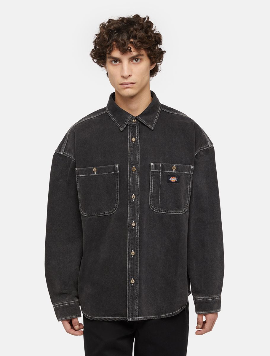 DICKIES Huston L/S Shirt - Denim Black Wash