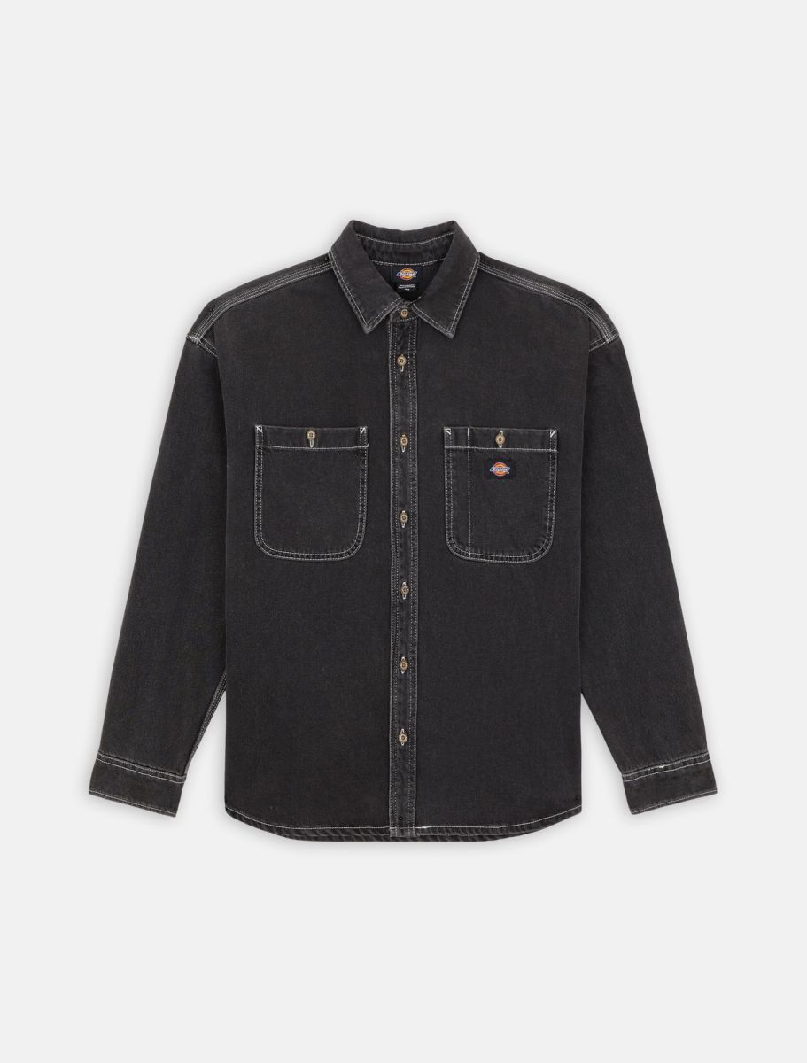 DICKIES Huston L/S Shirt - Denim Black Wash