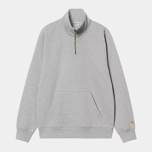 CARHARTT WIP Chase Neck Zip Sweatshirt - Grey Heather Gold