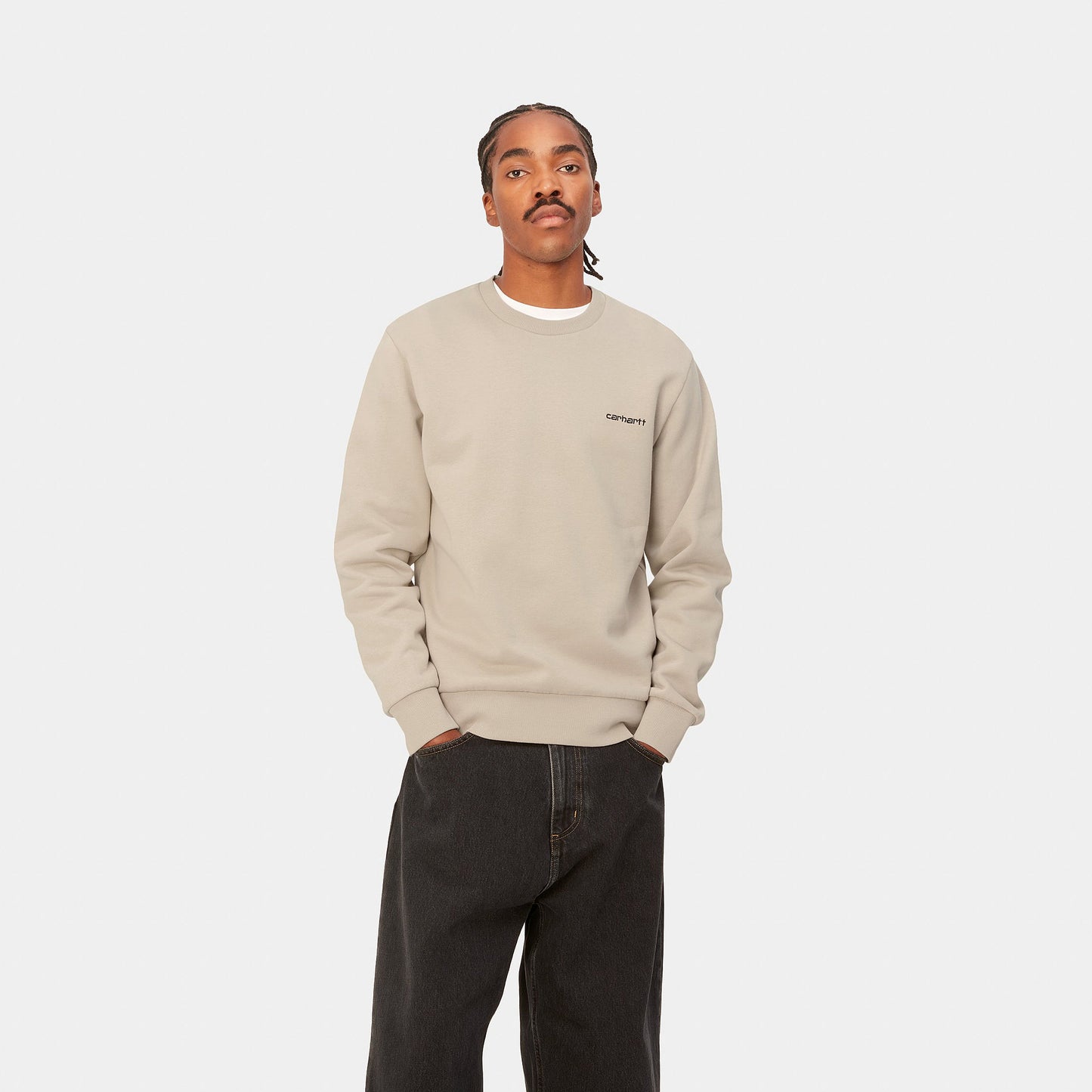 CARHARTT WIP Script Embroidery Sweat - Wall Black