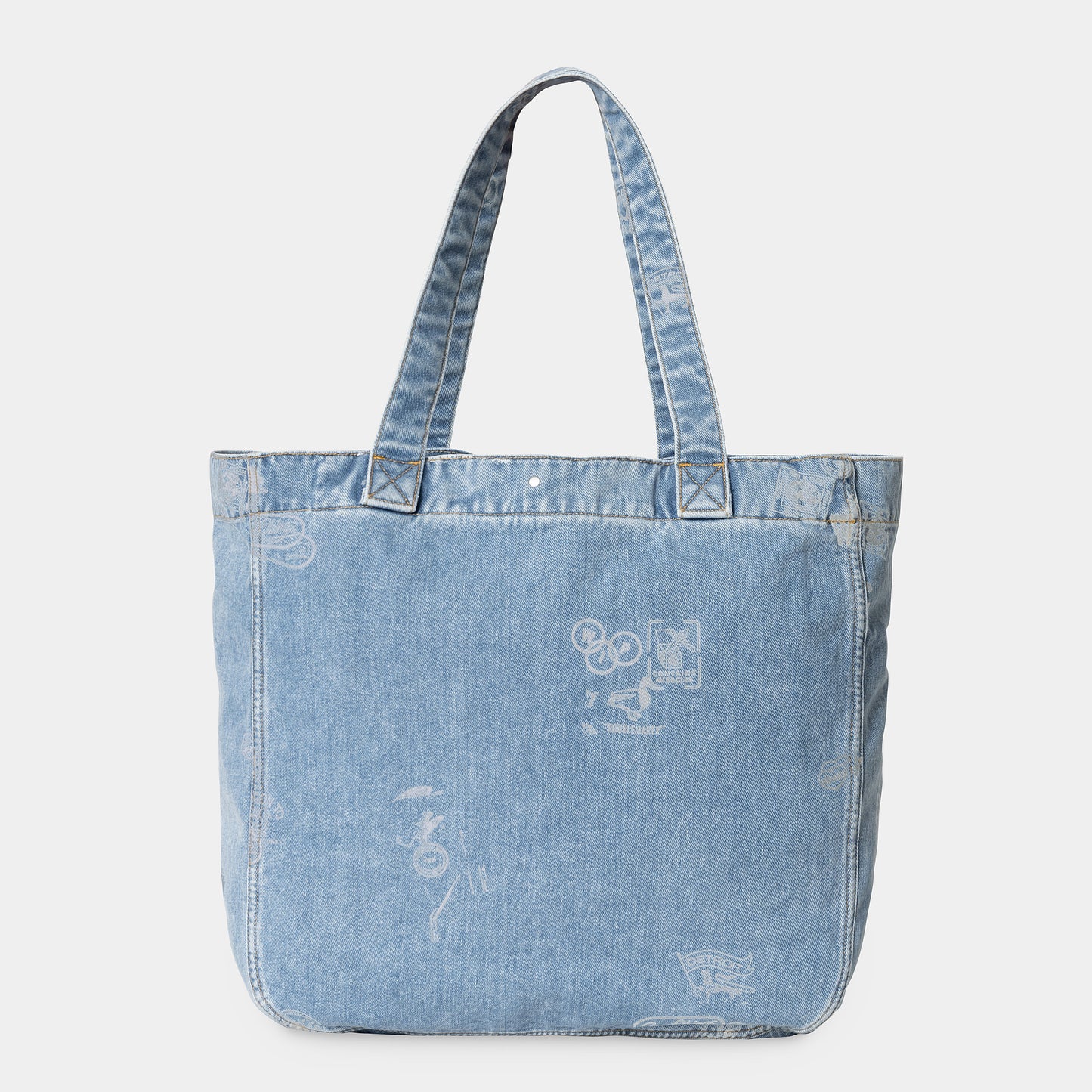 CARHARTT WIP Stamp Tote Bag - Stamp Print Blue (bleached)