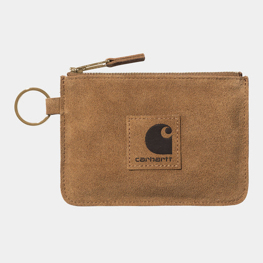 CARHARTT WIP Artificial Suede Zip Wallet - Hamilton Brown