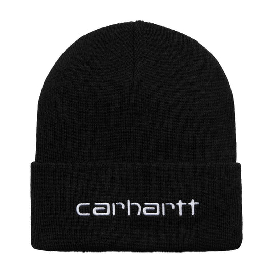 CARHARTT WIP SCRIPT BEANIE - Black White